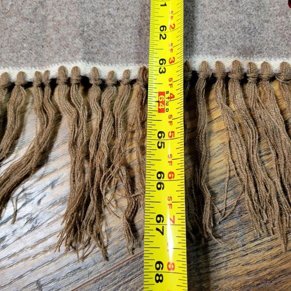 Boho Christmas Tree Skirt Wool Fringe Large Round Rustic Neutral Brown Simple - Picture 7 of 8